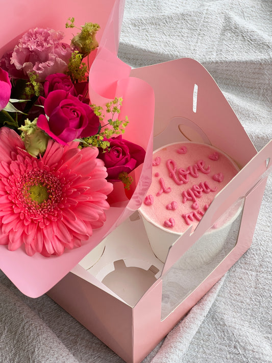 Gâteau cup+mini bouquet